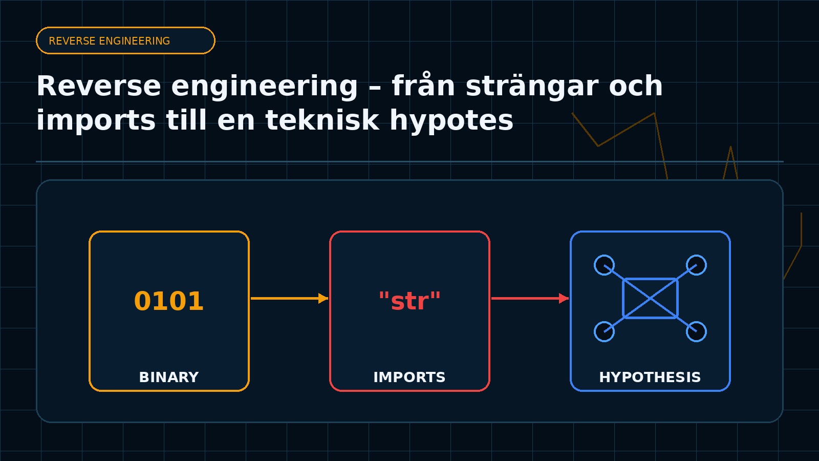Ämnesspecifik teknisk illustration för artikeln Reverse engineering – från strängar och imports till en teknisk hypotes
